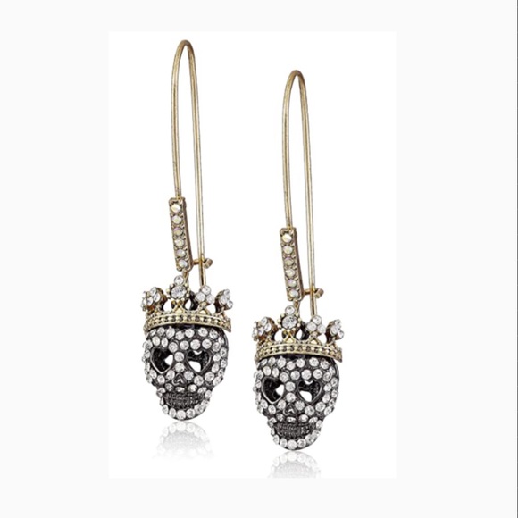 Betsey Johnson
Two-Tone Skull Long Drop Earrings